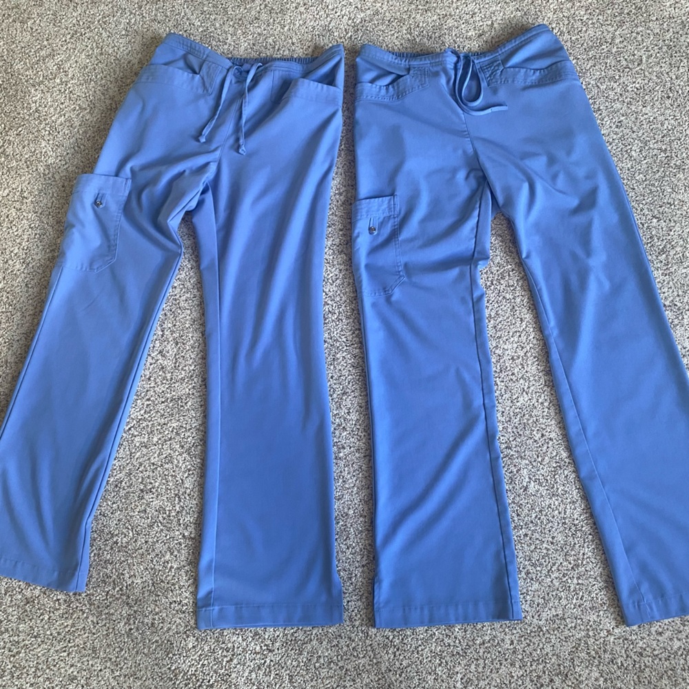 Two pairs women’s ceil blue scrub pants Grey’s Anatomy